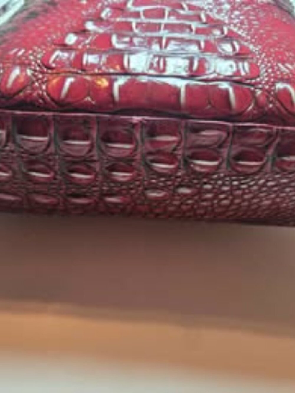 Brahmin Katie Ruby Prowl Ombre Croc Embossed Leather Crossbody - Picture 6 of 9